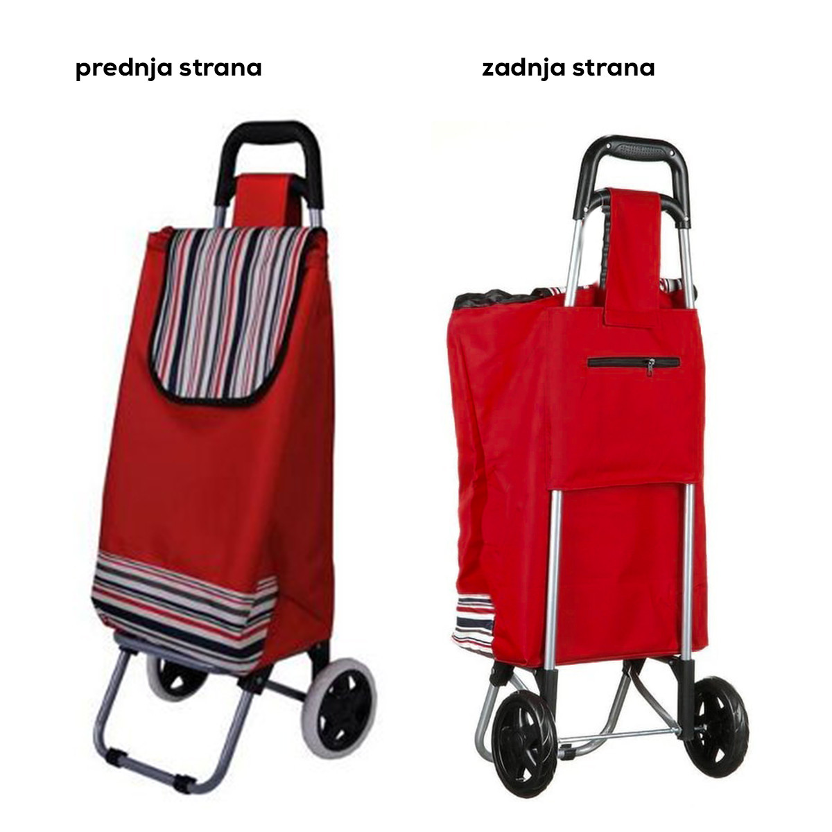 Praktična kolica za kupovinu, crvena