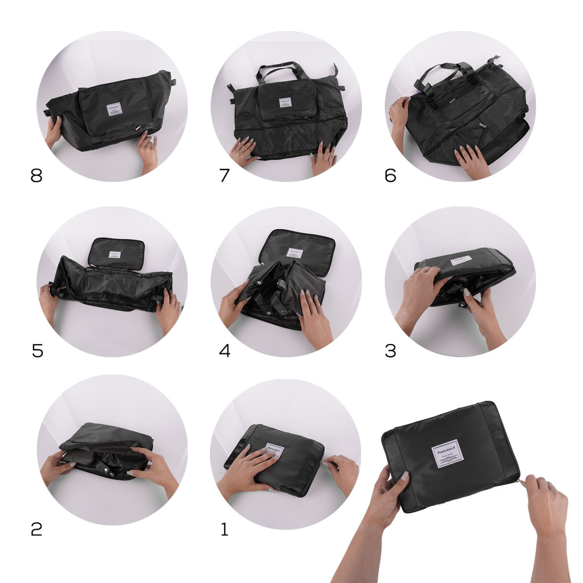 Višenamenska torba, rasklopiva i praktična, crna