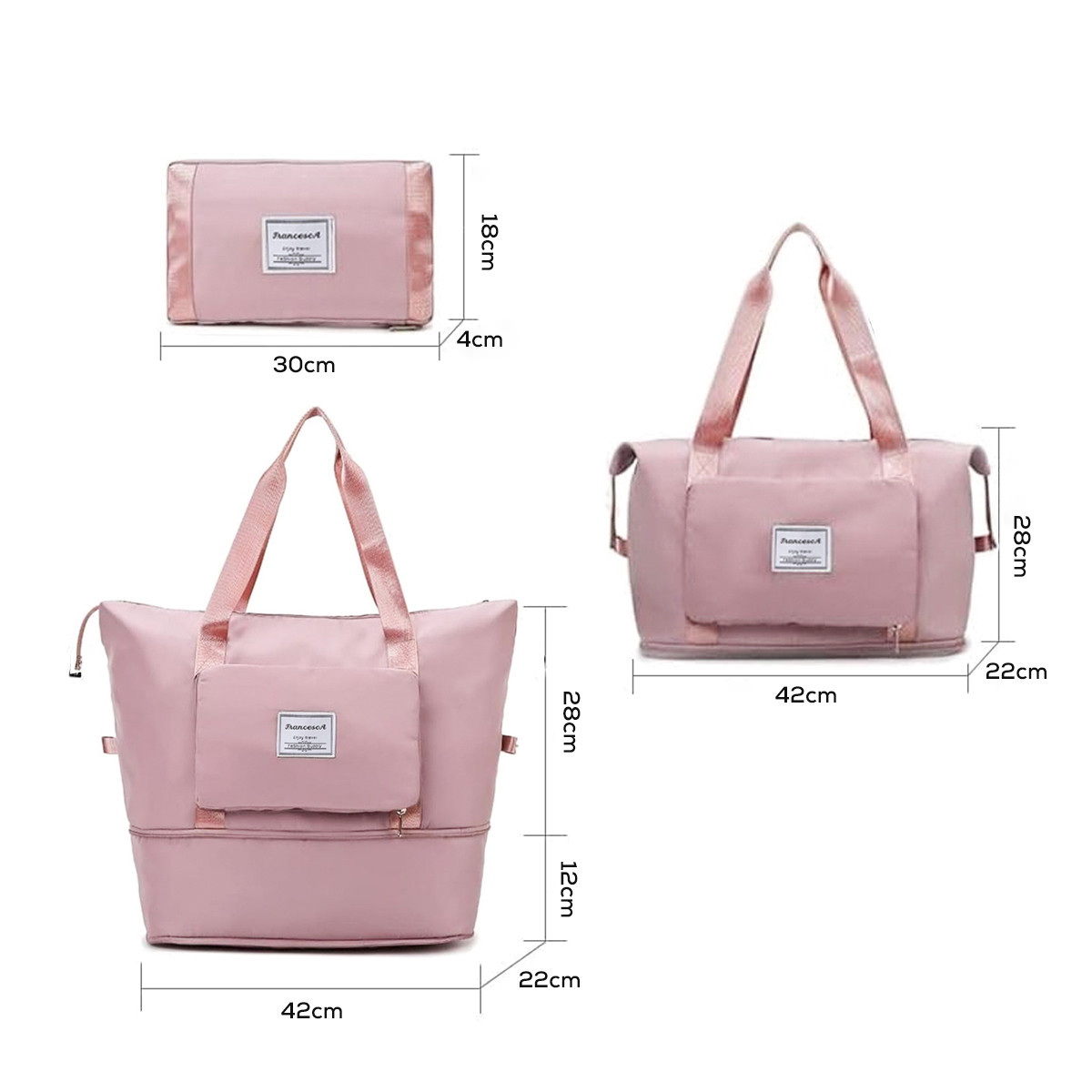 Višenamenska torba, rasklopiva i praktična, roza 