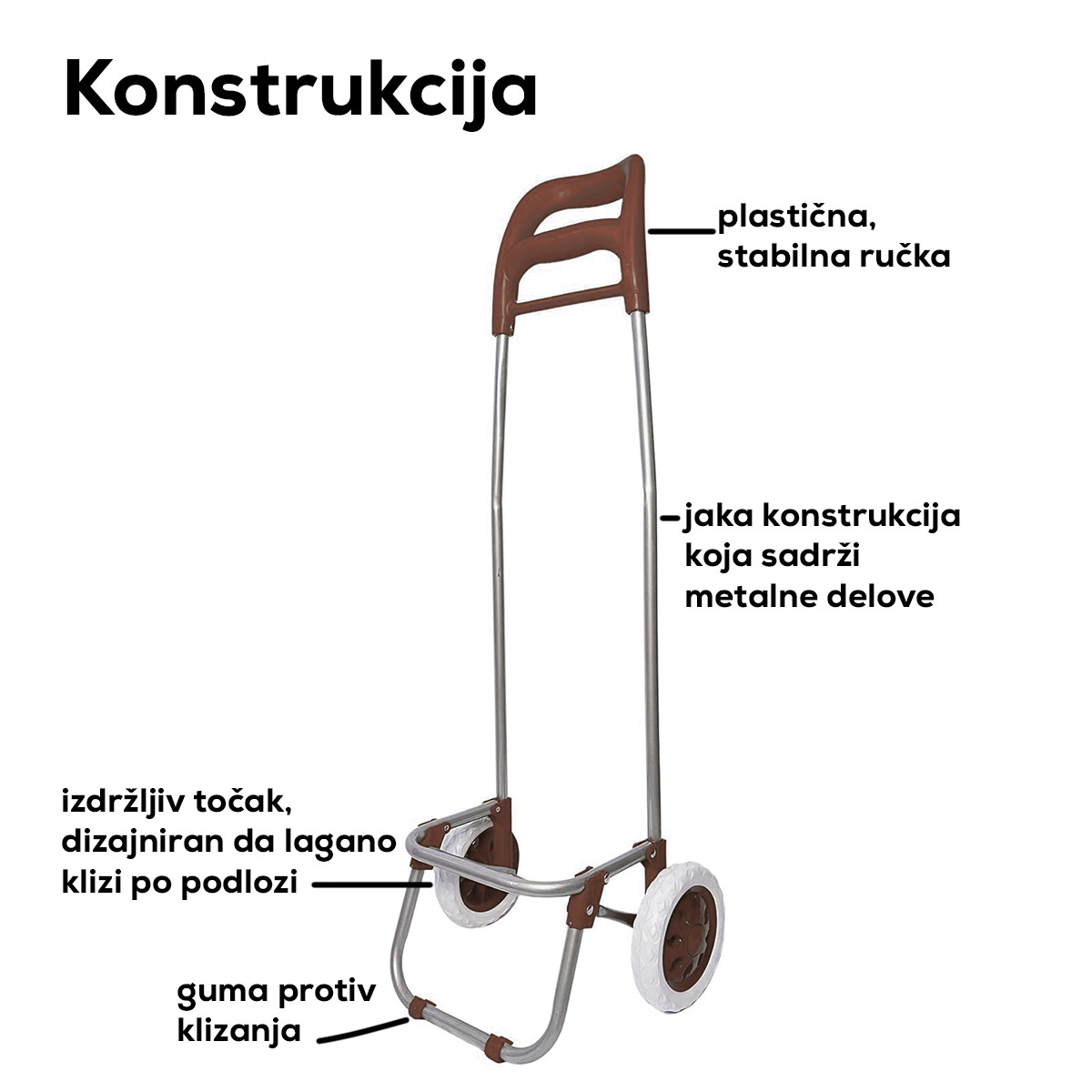 Praktična kolica za kupovinu, bež 