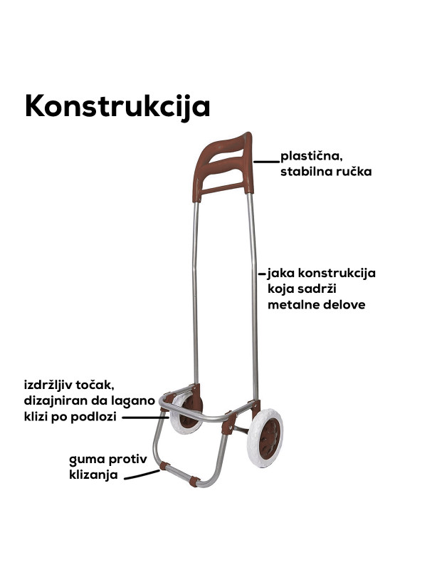 Praktična kolica za kupovinu, bež 